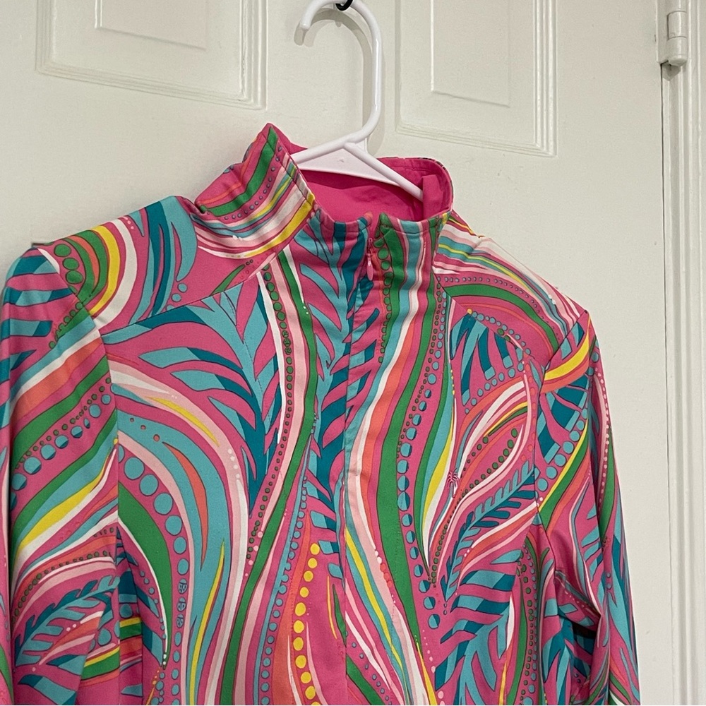 NWOT Lilly Pulitzer Pink Multi Print Skipper Popover Pullover XS - Picture 3 of 6
